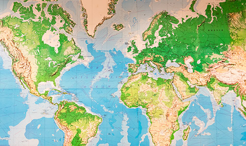 A detailed map of the world